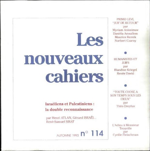 Les Nouveaux Cahiers N°114 (Automne 1993)